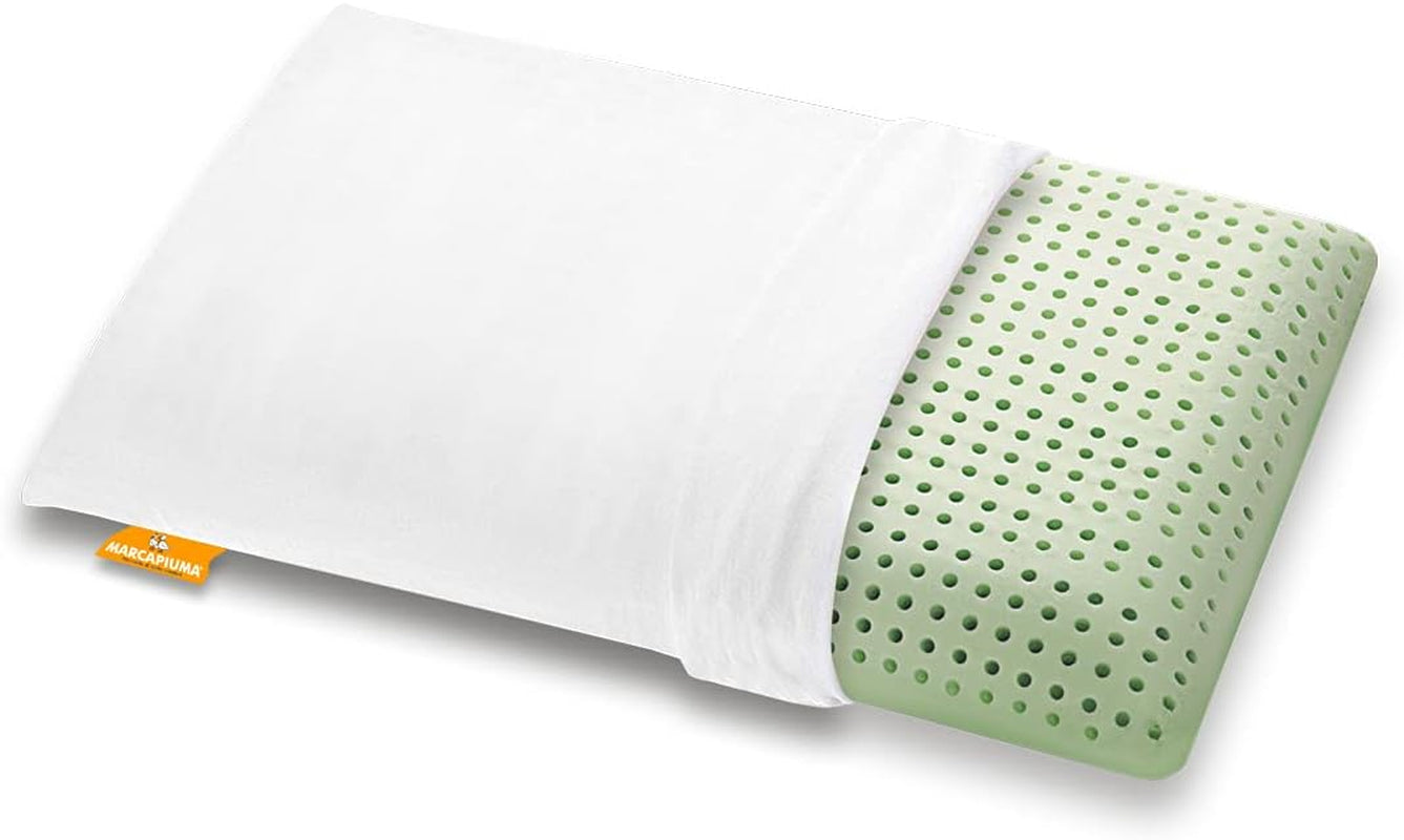 Oreiller à mémoire de forme Marcapiuma, vert, naturel, aux herbes, 2 pièces Oreillers standards Naty Shop