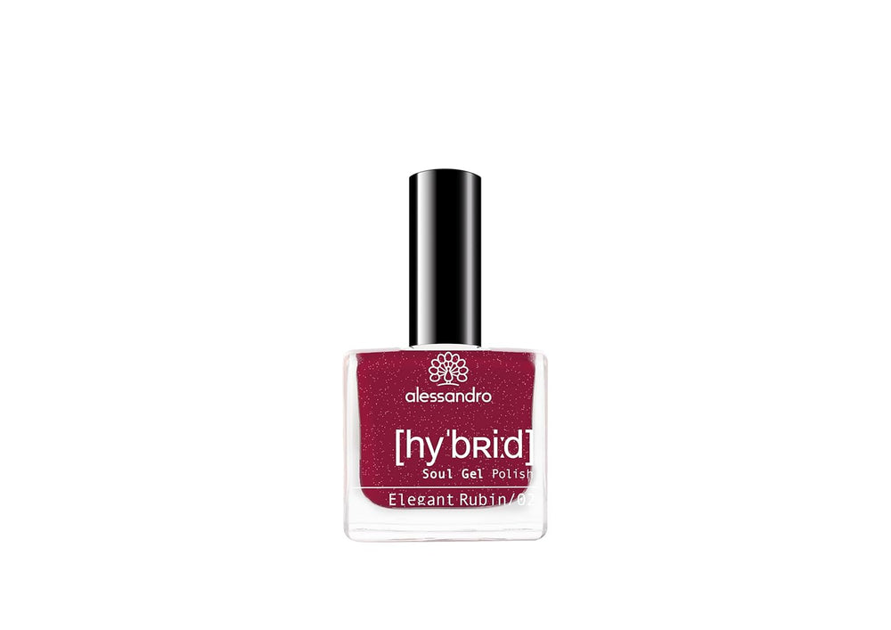 Vernis à ongles hybride Alessandro Elegant Ruby - Rouge-Rose foncé - Des ongles parfaits en seulement 3 étapes, sans LED - Dure jusqu'à 10 jours !
