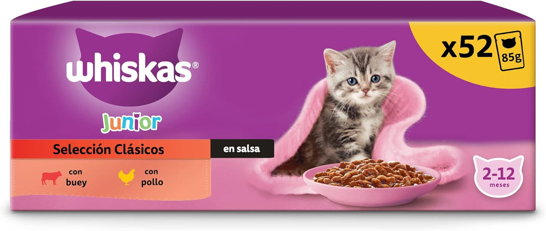 Whiskas Junior Classic nourriture humide pour chat, 13 x 4 x 85 g