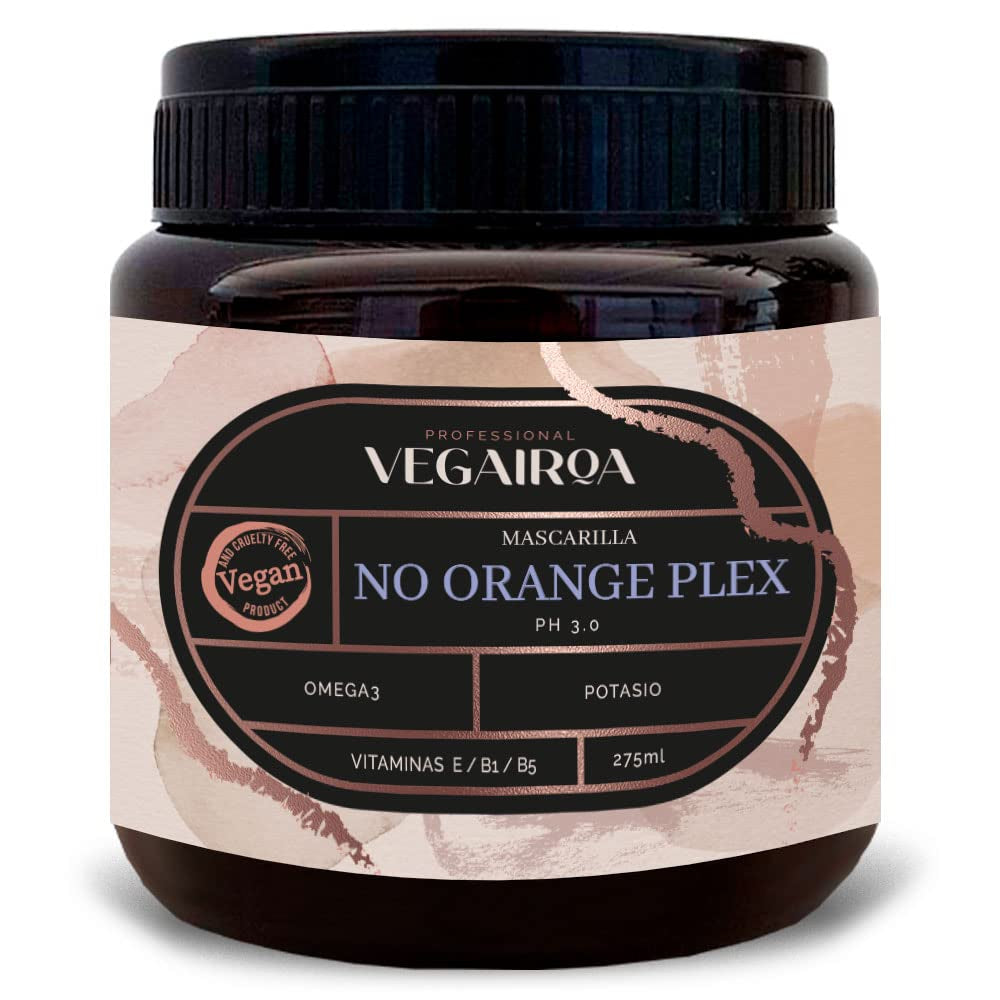 VEGAIROA - No Orange Plex Mask - Mască care neutralizează tonurile portocalii - Îngrijire hidratantă profundă - Produs profesional vegan de coafură - 300 g Masca de par Naty Shop Titlu implicit
