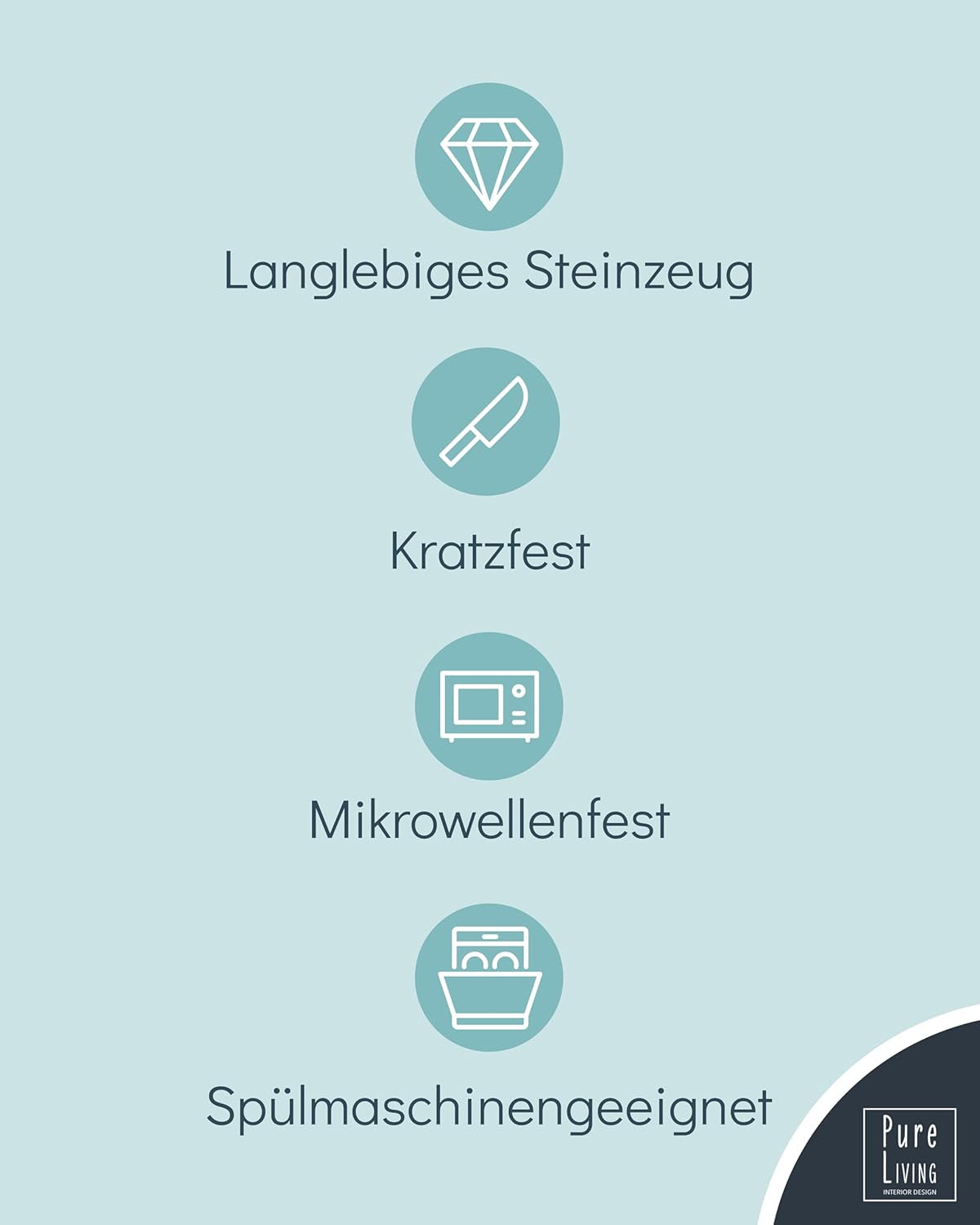 Service de table 18 pièces en grès cérame pour 6 personnes, design Ibiza, GAGNANT DU TEST. Un magnifique ensemble de vaisselle méditerranéenne en grès céramique comprenant des bols et des assiettes. Service de table Pure Living en bleu fumé.