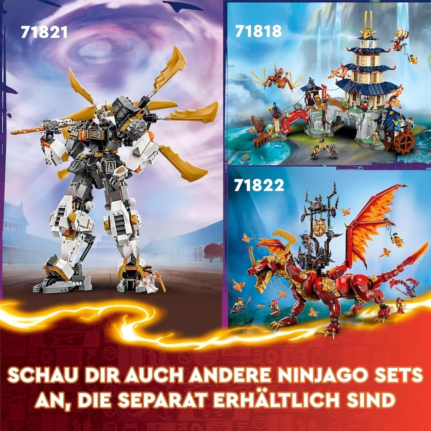 LEGO NINJAGO Cole's Titan Dragon Mech Adventure Jouet pour enfants Ninja Playset avec 1 figurine Cadeau d'anniversaire pour garçons et filles de 12 ans Fantasy Playset 71821 Jeux de construction Beuche den LEGO-Store