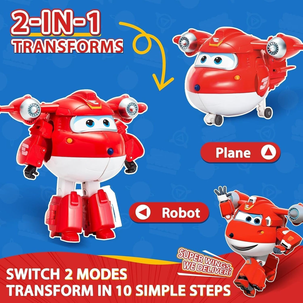 Auldey EU740283 figurine transformateur Super Wings JETT Supercharge 12 cm, figurines colorées Naty Shop