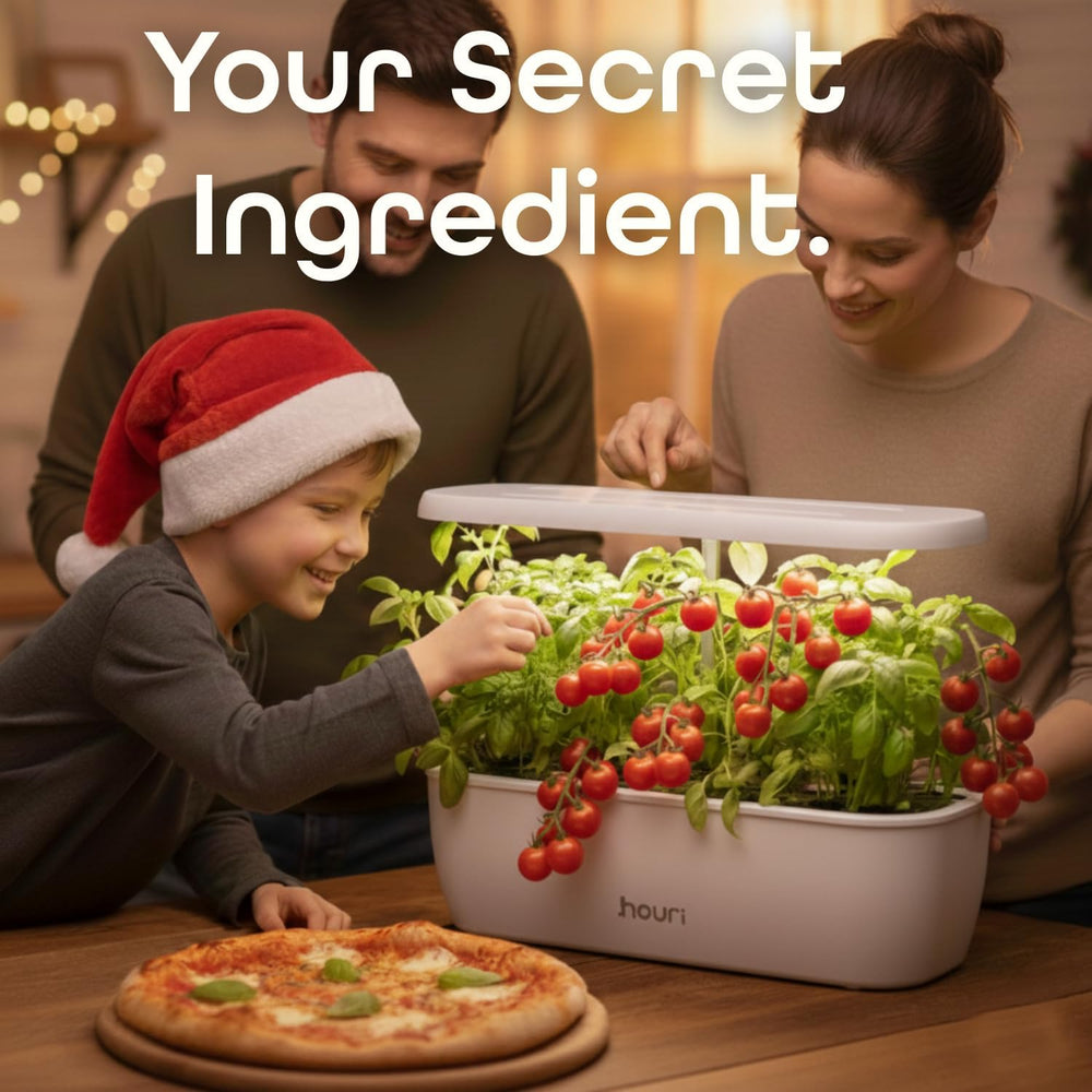 Nouveau pont 7 + basilic héritage | Jardin intelligent pour les cuisiniers à domicile | Système de culture hydroponique | Lampes de culture LED | Kit de jardinage d'herbes aromatiques d'intérieur pour les amateurs de plantes et les jardiniers, blanc