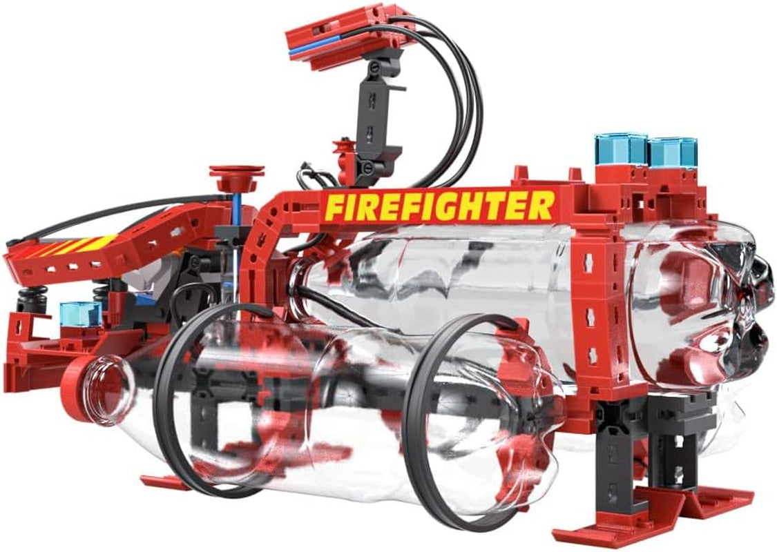 fischertechnik 564069 Advanced Firefighter – Bausatz für Kinder ab 7 Jahre, Experimentierbaukasten mit Feuerwehrauto & Spritzfunktion, favorise la compréhension technique, Schwarz, Mittel