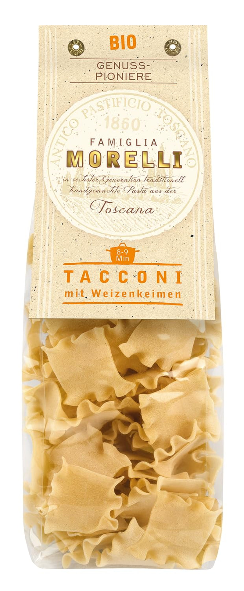 BioGourmet Pappardelle au Germe de Blé – Pâtes larges biologiques pour ragoûts et sauces – avec nutriments supplémentaires | 500 g Bio et Vegan