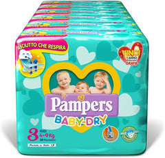 Couches Pampers Baby Dry Maxi Twin Pack, taille 4 (7-18 kg), 48 couches