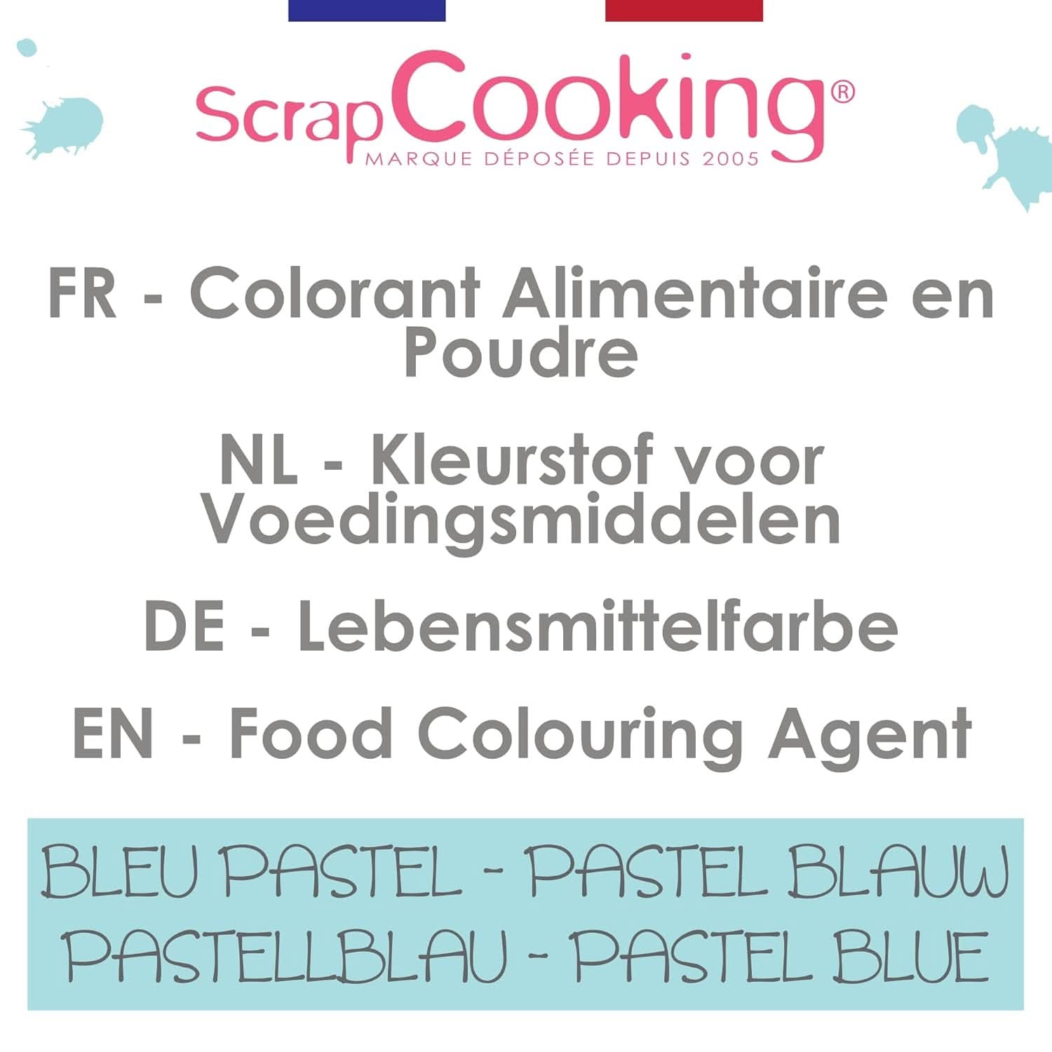 Scrapcooking, colorant alimentaire en poudre, bleu pastel, 5 grammes Naty Shop