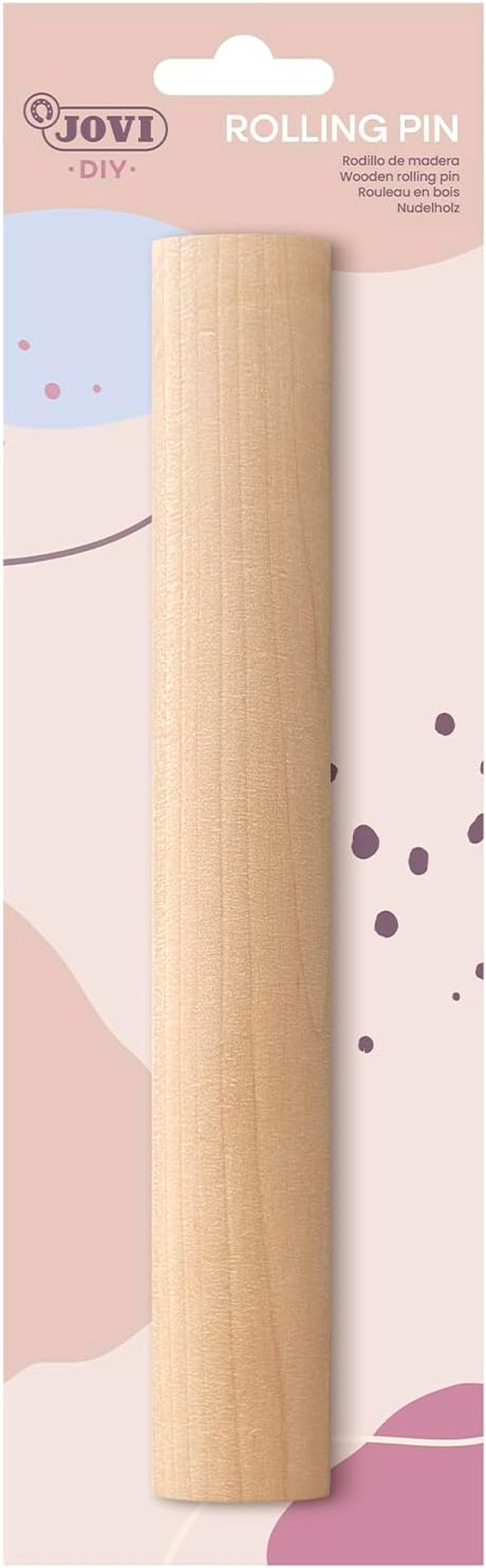 Jovi - Rouleau en bois, outil de modelage idéal pour l'argile séchée à l'air libre, 1 pièce (27RP)