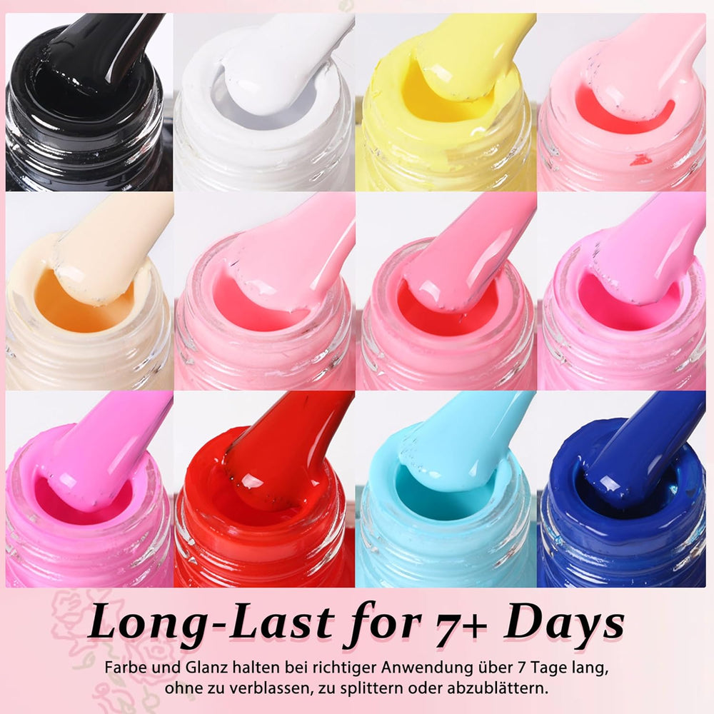 Ensemble de 6 vernis à ongles – Vernis à ongles rouge vif longue durée à séchage rapide – Vernis à ongles non toxique à base d'eau pour salons de bricolage, cadeau de manucure (couleur A)