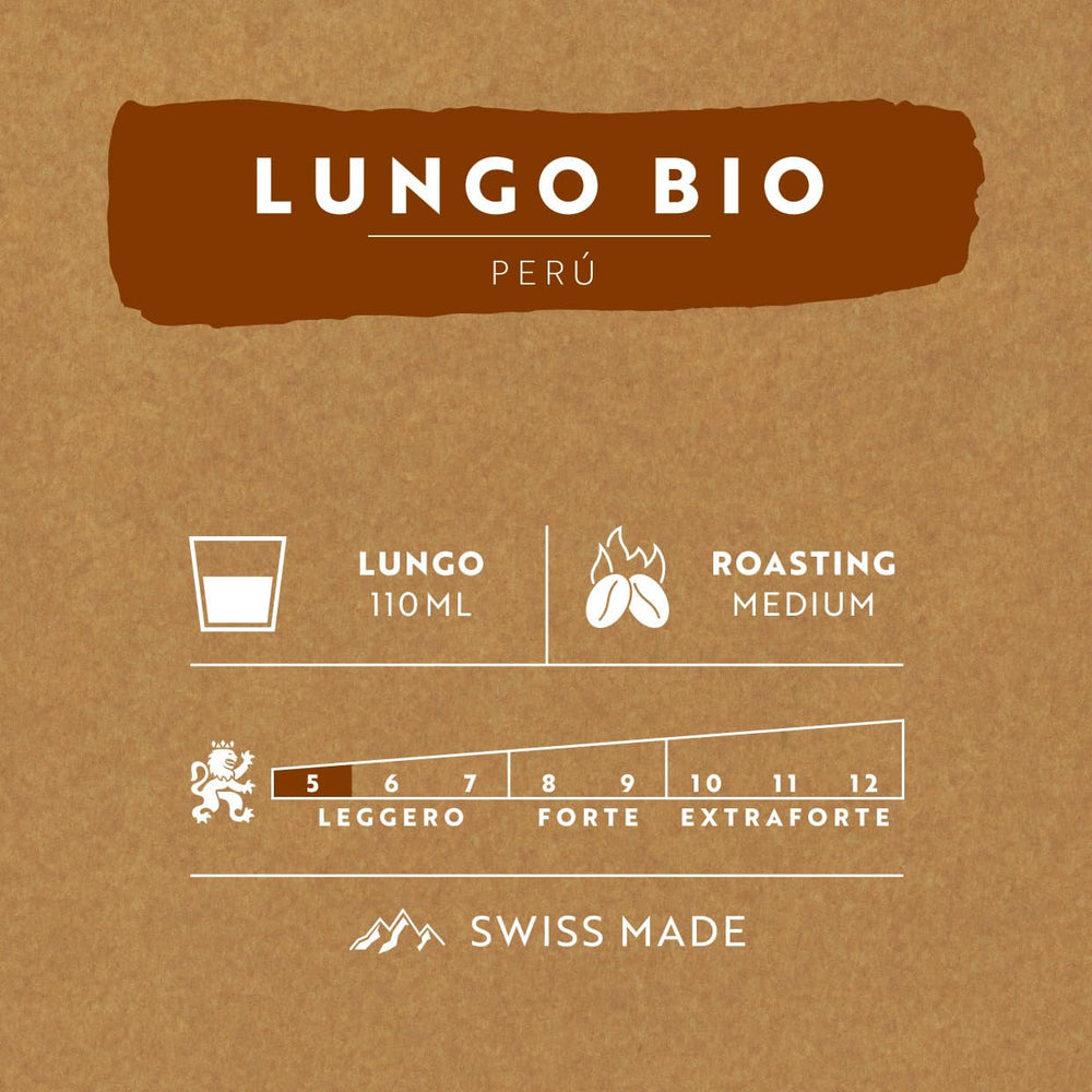 Café Royal Peru Lungo Bio – Capsules de café compatibles Nespresso®, 100% Arabica du Pérou, crémeux, Intensité 5/12, Commerce équitable, 100 capsules
