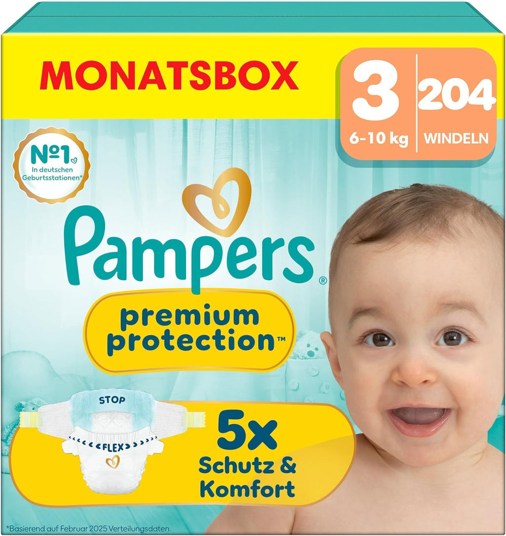 Pampers Premium Protection Taille 5, 152 Couches, 11kg-16kg, notre protection n°1 contre la peau et les fuites