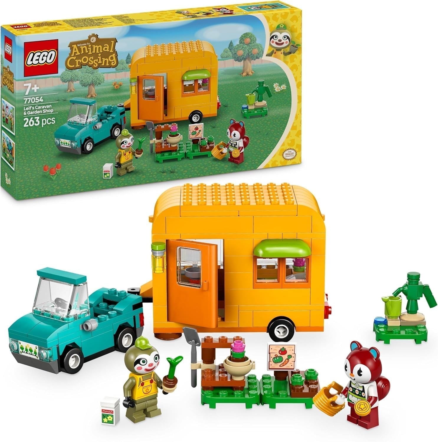 LEGO Animal Crossing La caravane et le jardin de Gerd - Jeu de rôle - Voiture pour enfants de 7 ans - Cadeau pour filles et garçons - Figurine animale - Jeu vidéo 77054 Ensembles de construction Besuche den LEGO-Store Default Title