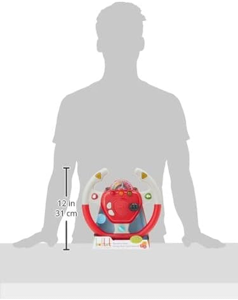 Battat plastic, BT2525Z Jucărie interactivă cu volan, de asemenea, pentru călătorii și călătorii cu mașina, cu lumini și sunete pentru copii cu vârsta de 2 ani și peste, roșu, compatibil cu mașinile Jucarii Bebe Naty Shop