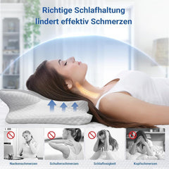 Oreiller orthopédique ergonomique en mousse à mémoire de forme Hothands Oreiller de soulagement des douleurs abdominales sur le côté du dos Améliore la qualité du sommeil 62X41X13 / 11Cm Oreillers orthopédiques cervicaux Naty Shop