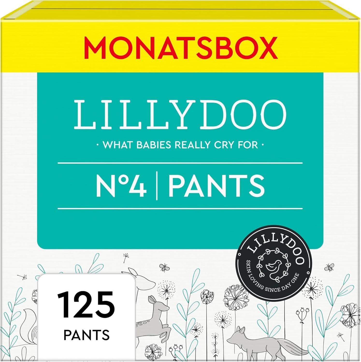 Pantaloni LILLYDOO prietenosi cu pielea, cutie lunara Mama si Copilul Naty Shop Marimea 4 (125 bucati)