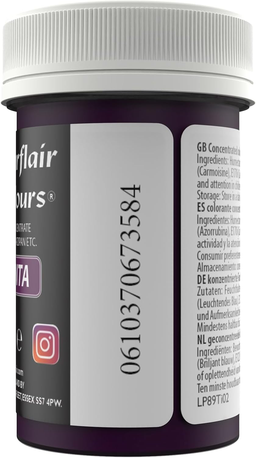Sugarflair Pasta Colorant Alimentaire Magenta Pastel, Colorant Alimentaire pour Pâtes, Fondant et Massepain, Couleurs Spectrales Concentrées - 25g