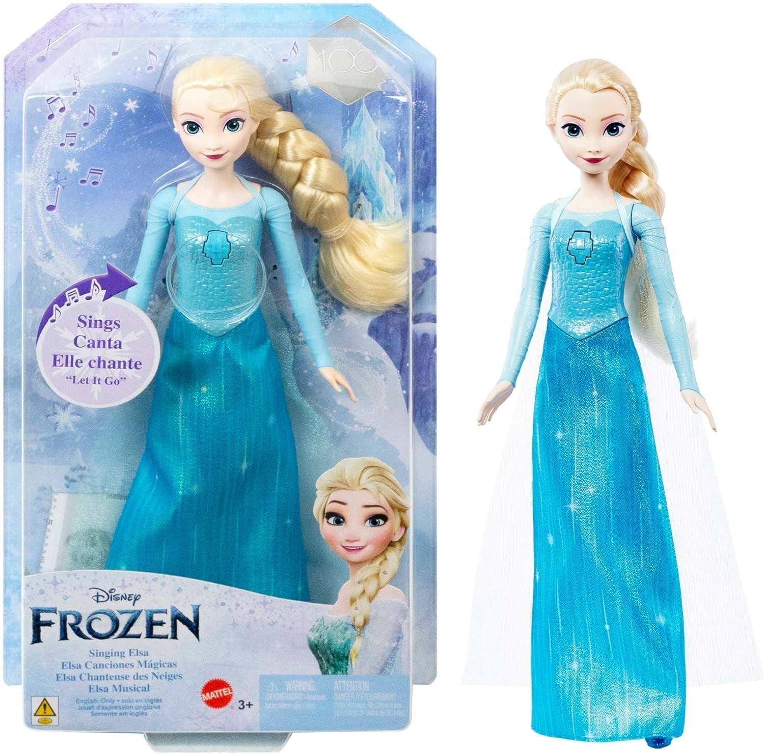 Disney The Ice Queen Elsa Doll, The Ice Queen Doll, păr blond pieptănat, mobilă, pantofi detașabili, cadouri Disney, jucării de la 3 ani, HLW47 Papusi Naty Shop Păpușă Elsa Hmg32