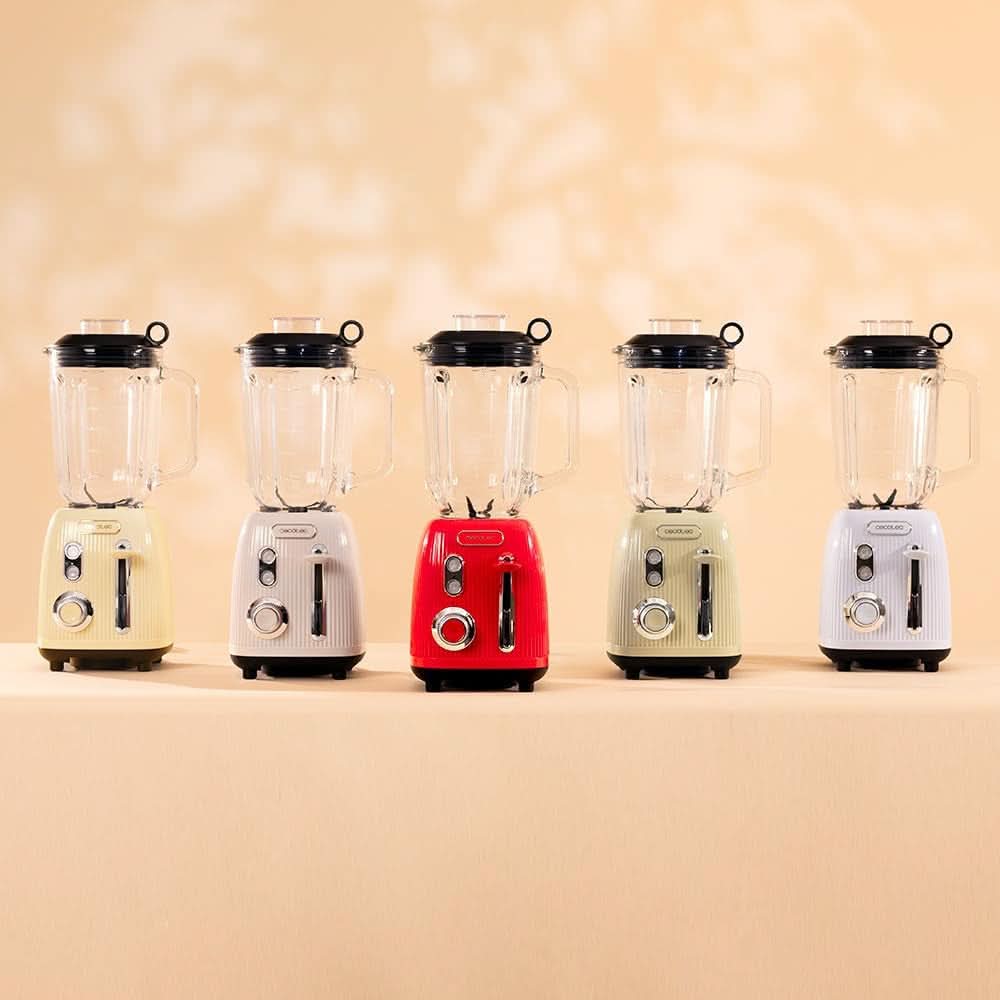 Cecotec Batteur Sur Socle Retro Power Noir Titane Retrogreen. 1200W Maximale Leistung, 2 Geschwindigkeiten, 4-Klingen-Messer Mit Schwarzer Titanbeschichtung Und 1.5L Krug, Vintage-Design in Green Kitchen Naty Shop