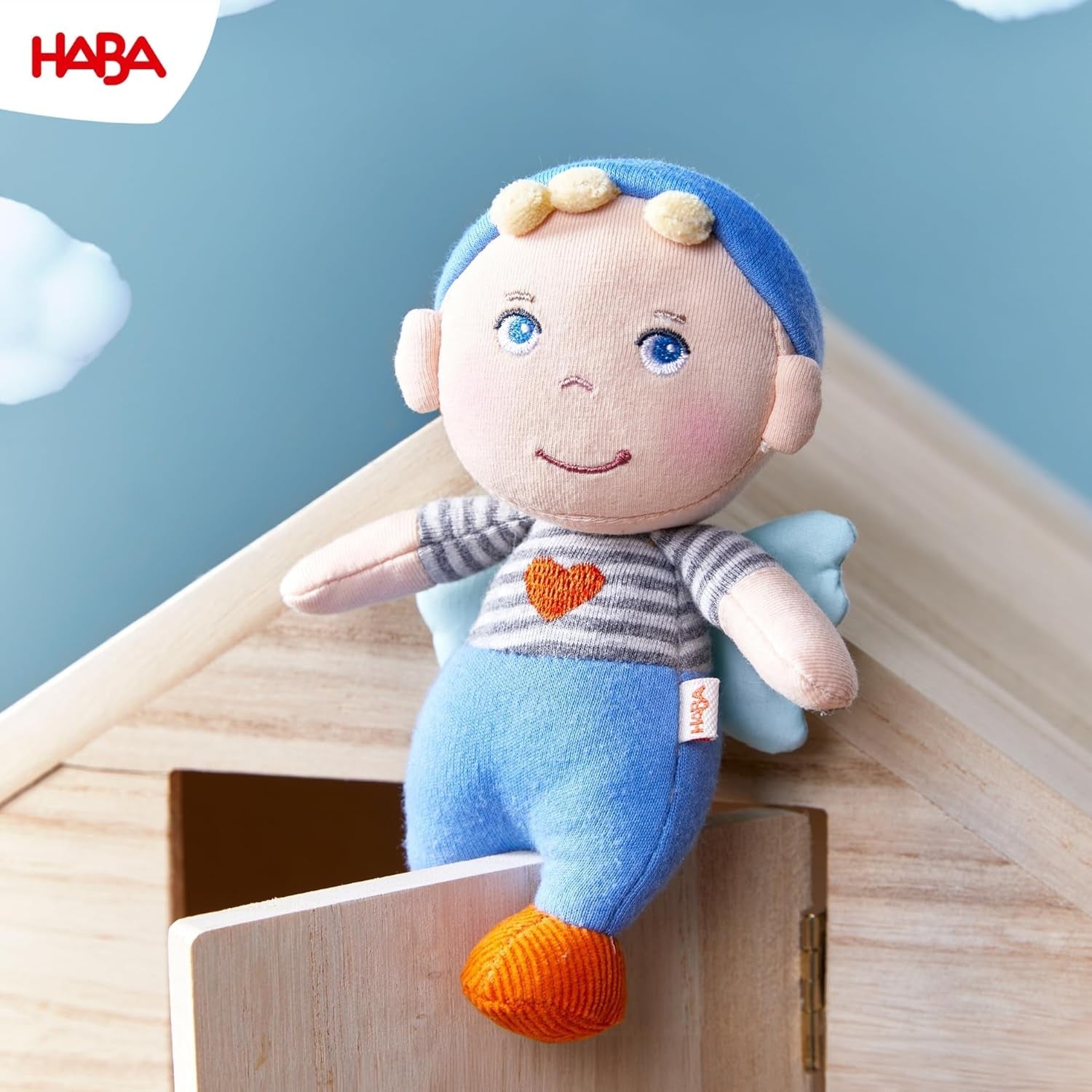 HABA Guardian Angel Mats - Păpușă textilă de pluș (15 cm), cadou de bun venit ideal pentru bebeluși și copii mici - lavabilă la 30°C - 2011869001 Papusi Naty Shop