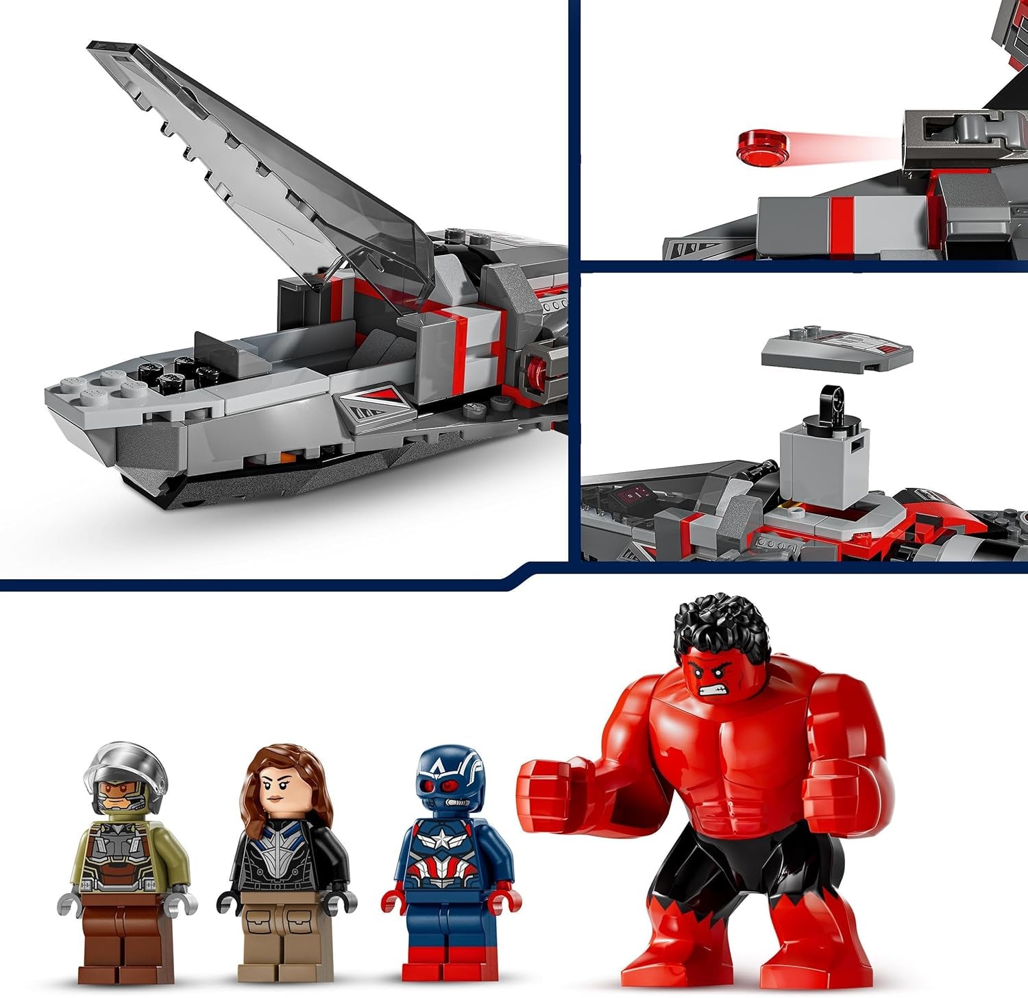 LEGO Marvel Affrontement entre Captain America et Red Hulk Cadeau pour enfants Jet Set à construire Jouet de super-héros pour garçons et filles de 8 ans Jouet de construction d'aventure 76292 Jeux de construction Besuche den LEGO-Store