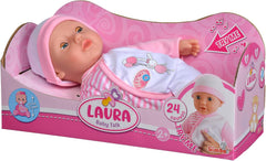 Simba 105140020 - My Love Baby Talk, poupée au corps doux avec des yeux endormis dans une jolie combinaison, émet 24 sons de bébé, 30 cm, poupée pour enfants à partir de 2 ans