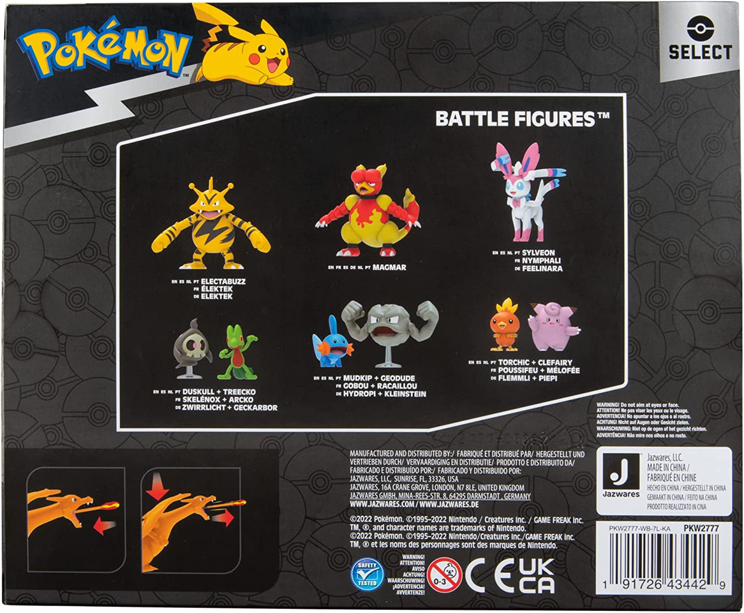 Pokémon PKW2777 - Multipacks de développement sélectionnés - Glumanda, Glutexo, Glurak, Playset officiel avec figurines Figurines Naty Shop