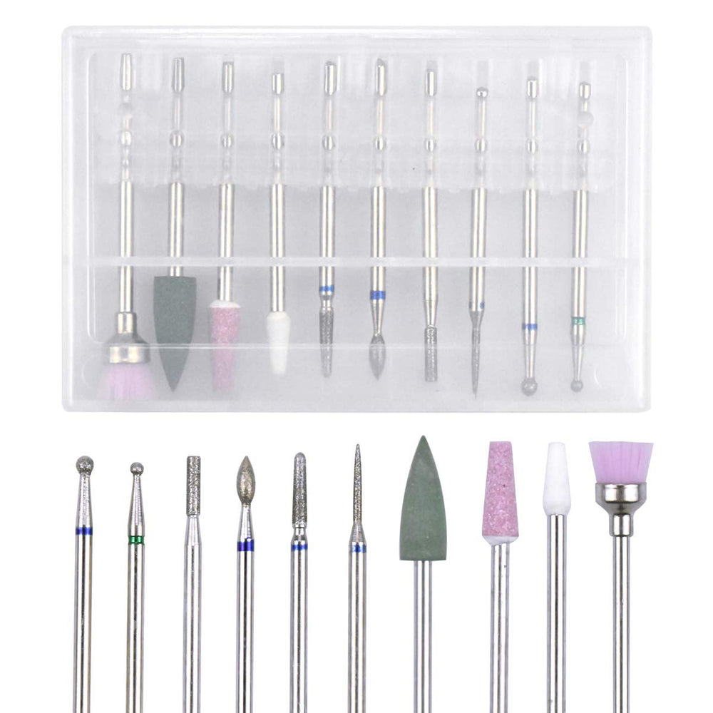 10 Stück Nagelbohrer Bits, Nagelfräser, Wolframlegierung Nagelfräser Bits, Professioneller Nagelfräser, Gelnägel Zubehör Nageldesign Zubehör Für Maniküre Pediküre Entfernen Nail Art