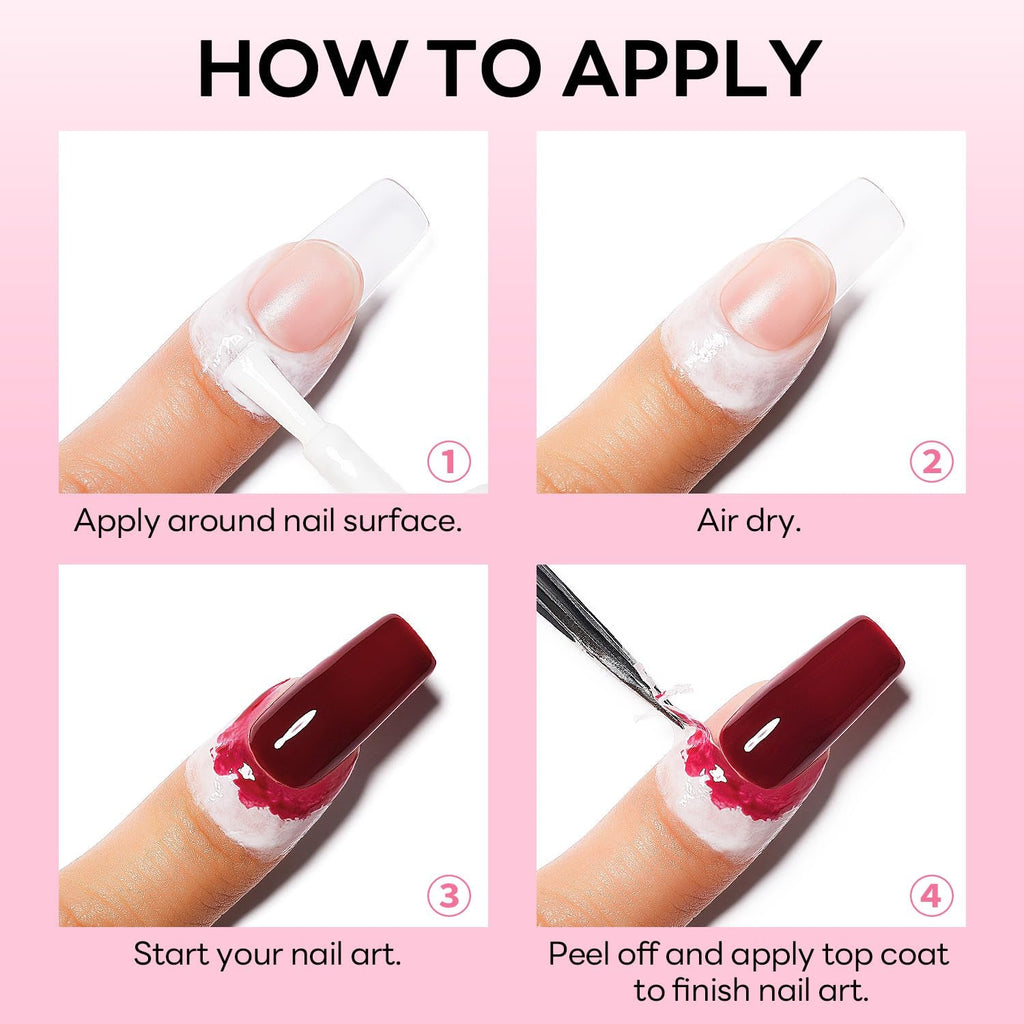 AIMEILI Latex Peel off Tape Nagellack Korrektor Hautschutz Fingerschutz Für Nail Art Palisade Geruchlos Weiß 15Ml