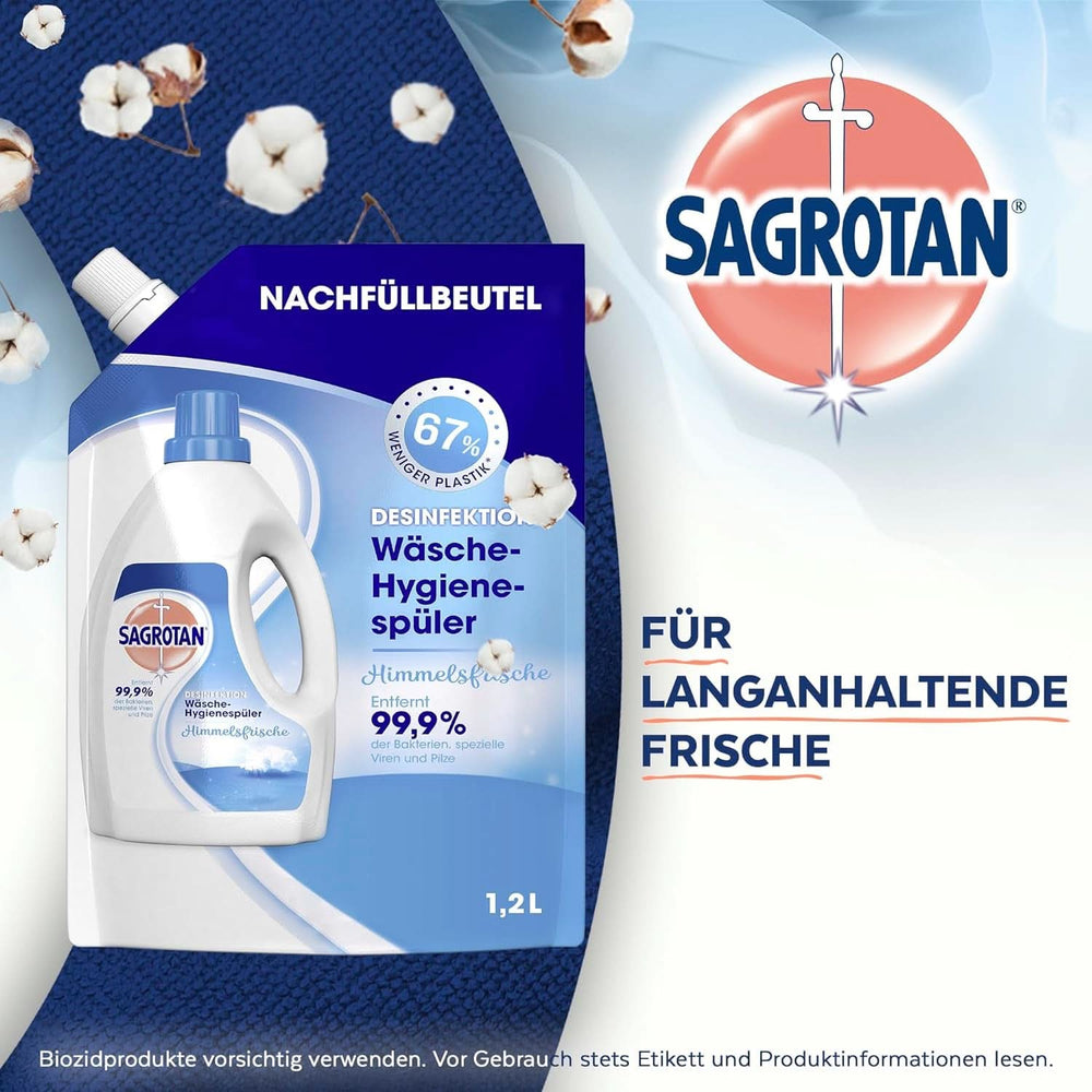 Sagrotan Détergent pour l'hygiène du linge Sky Fresh Recharge - effet désinfectant, pour un linge hygiéniquement propre et frais Détergents à lessive Naty Shop