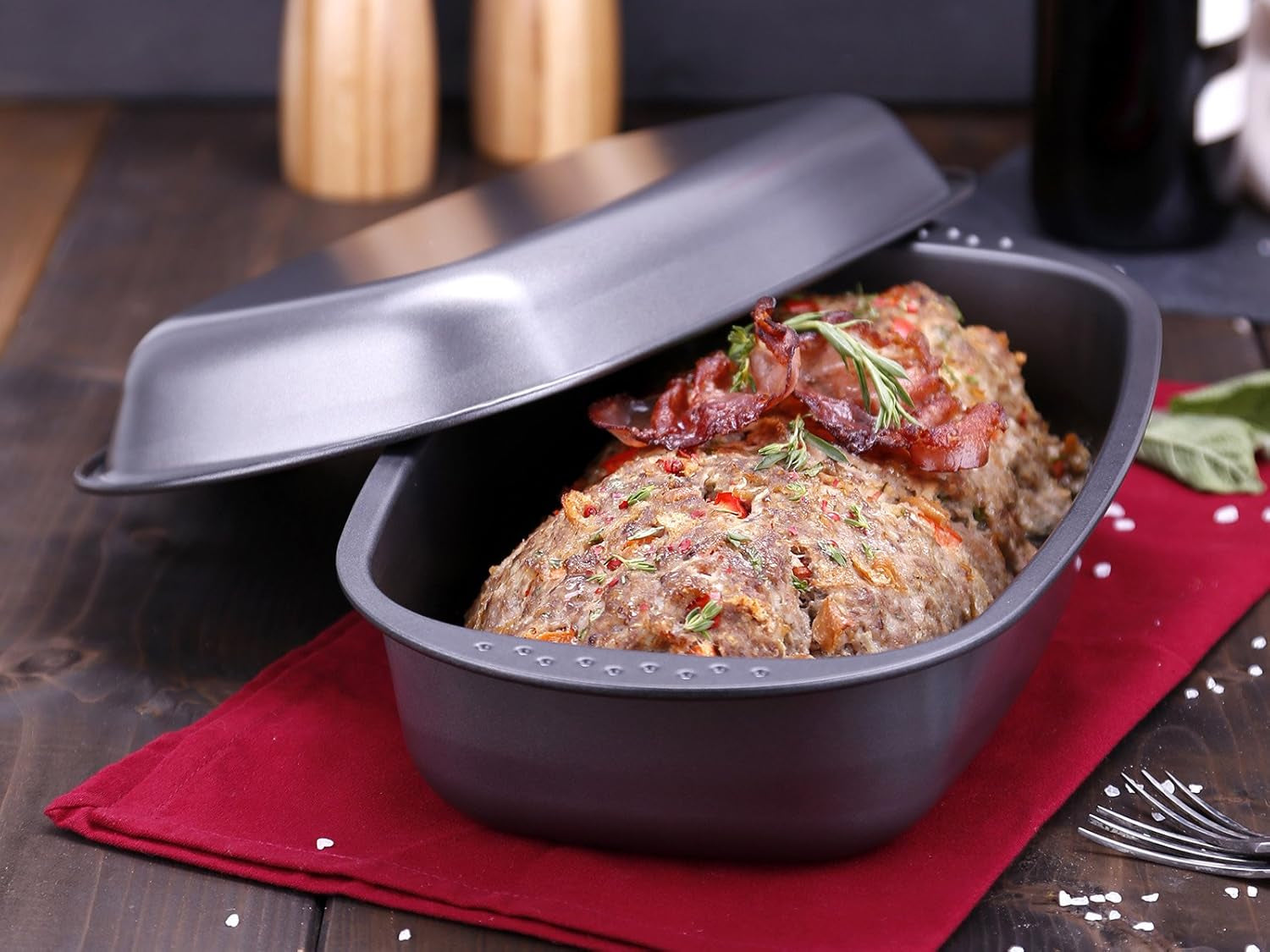 Chg 9942-04 Bratenform Mit Deckel, Antihaftbeschichtet, Anthrazit-Metallic, 37 X 20 X 7 Cm Matrite si tavi pentru copt Naty Shop