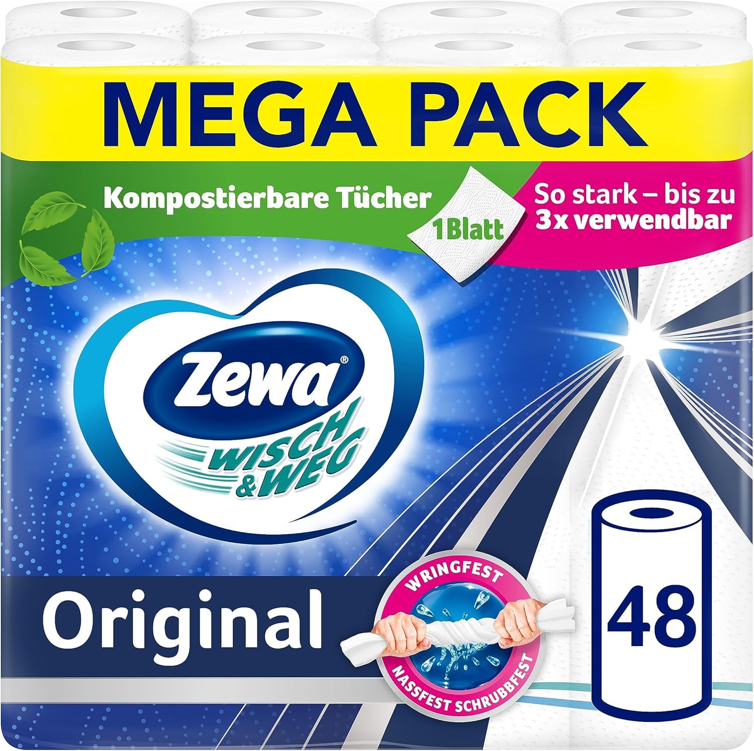 Zewa Wisch&Weg Original Mega Pack, 6 paquets, 48 ​​​​pièces (paquet de 6)