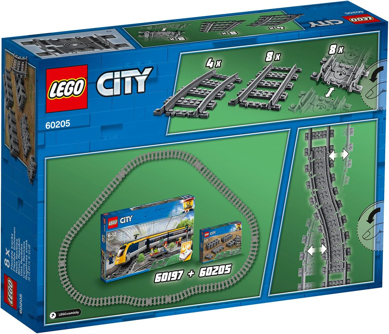 LEGO 60205 City Tracks Ensemble d'extension 20 pièces pour enfants Garçons et filles Ensemble de jouets Jeux de construction Besuche den LEGO-Store