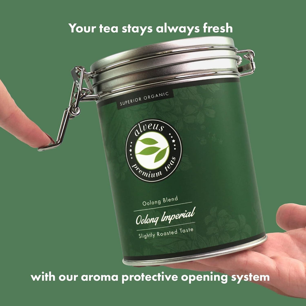 „Oolong Imperial BIO” Ceai Oolong din China vrac, fără aromă, ingrediente naturale Cutie de 150 grame de la Alveus