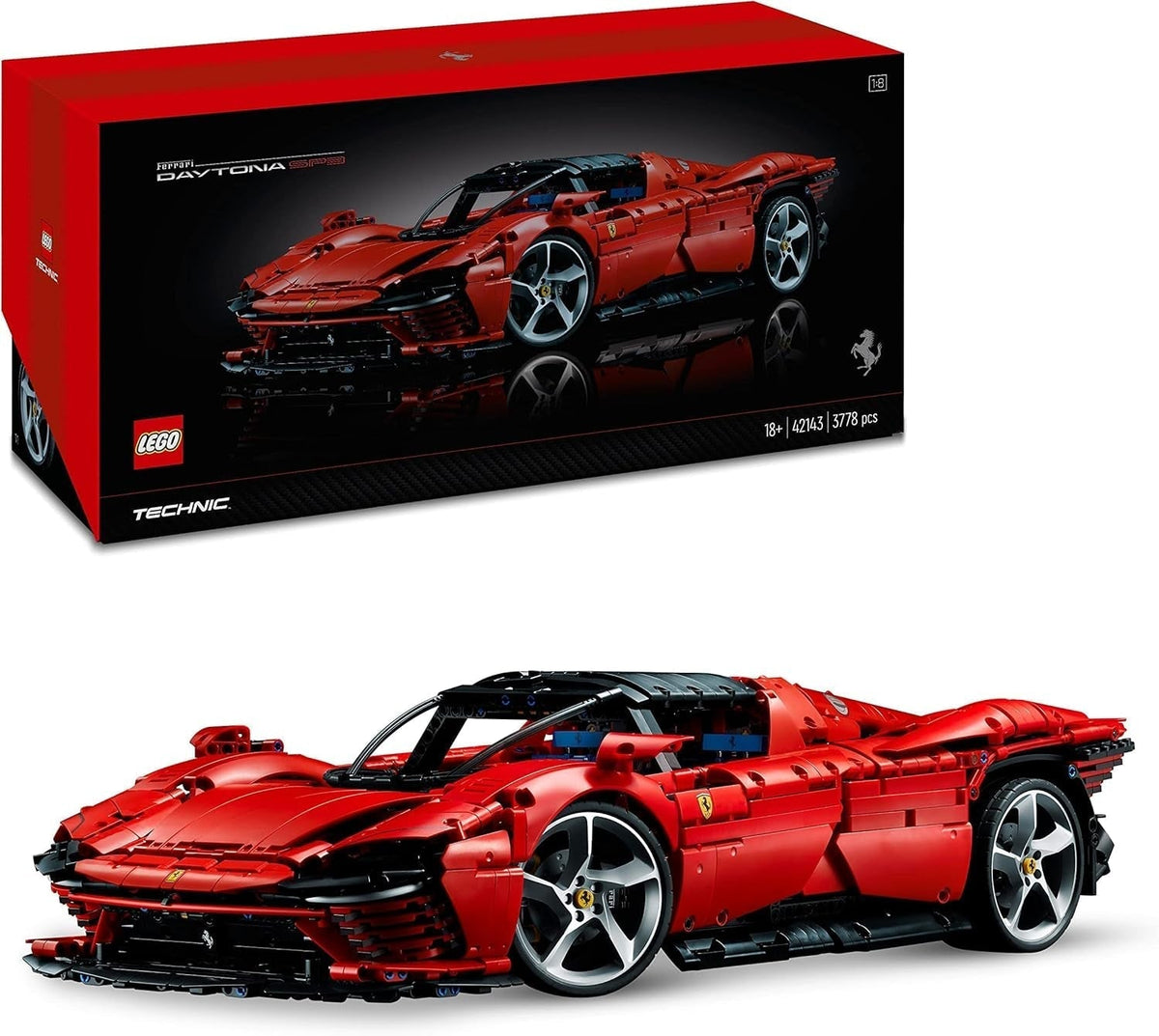 LEGO Technic Ferrari Daytona SP3 Kit de modèle à l'échelle 1:8, super voiture de sport rouge, modèle de voiture étendu, objet de collection, Ultimate Car Concept 42143 Ensembles de construction Besuche den LEGO-Store Single