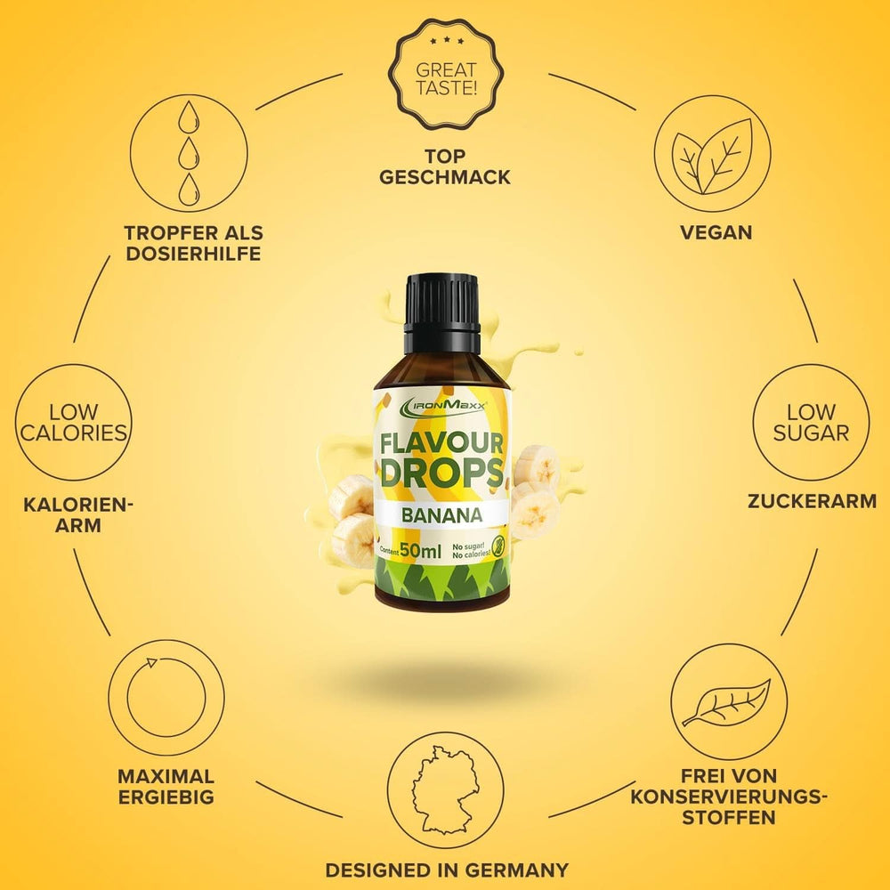 Gouttes aromatisées Ironmaxx - Sans calories et sans sucre, 50 ml Arômes Naty Shop