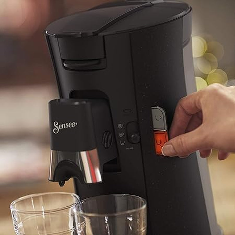 Machine à expresso à capsules Philips Senseo Select ECO, noir/teinté - choix de l'intensité du café et fonction mémoire, en plastique recyclé (CSA240/20)