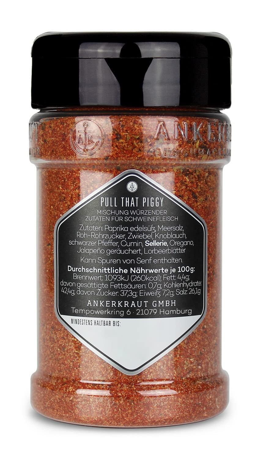 Ankerkraut Pull that Piggy, Effiloché de Porc BBQ-Rub, Gewürzmischung zum Grillen, 220g dans le Streuer