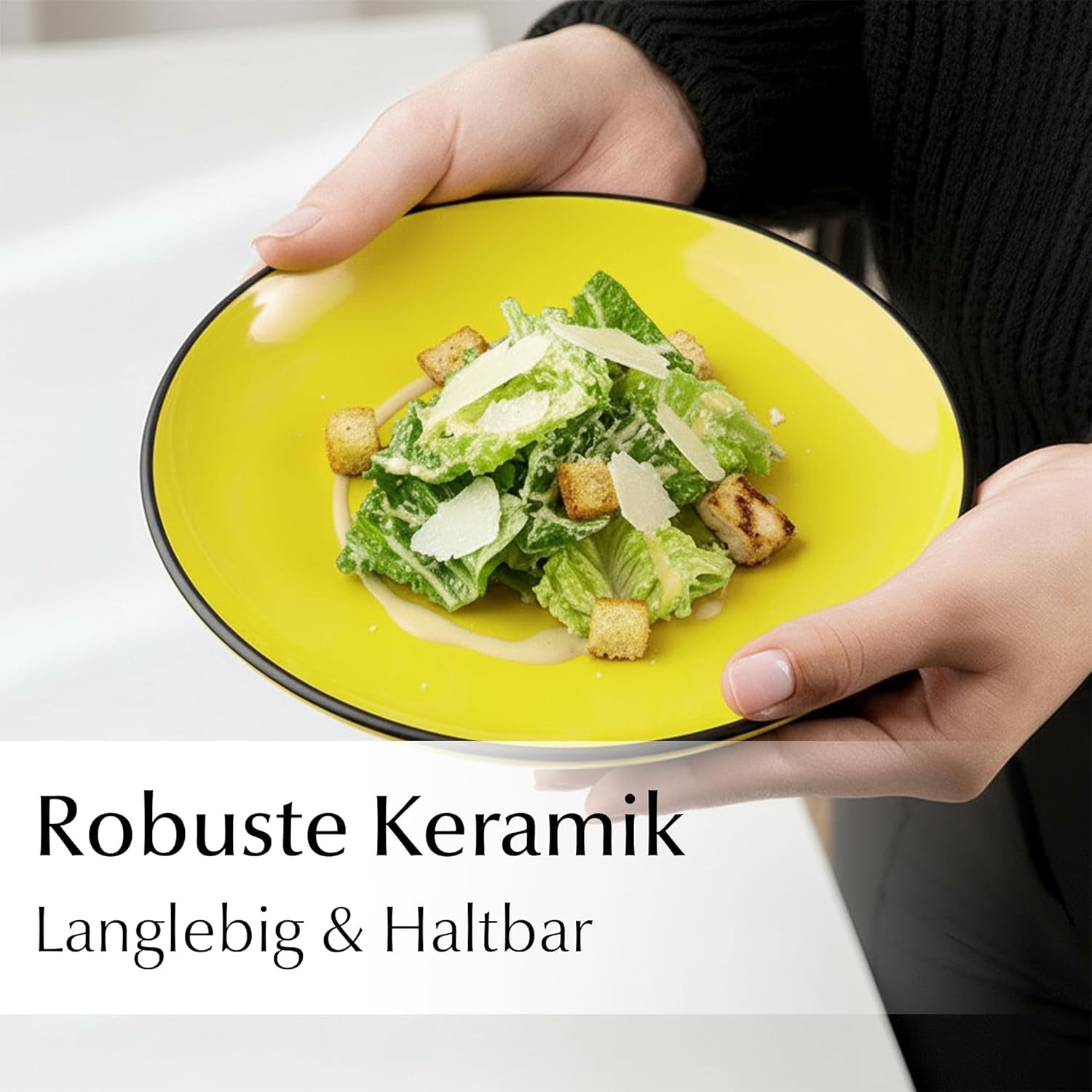 MIAMIO - Lot de 6 assiettes/assiettes en grès céramique - Collection Le Papillon (Coloré, Petites Assiettes (6x))