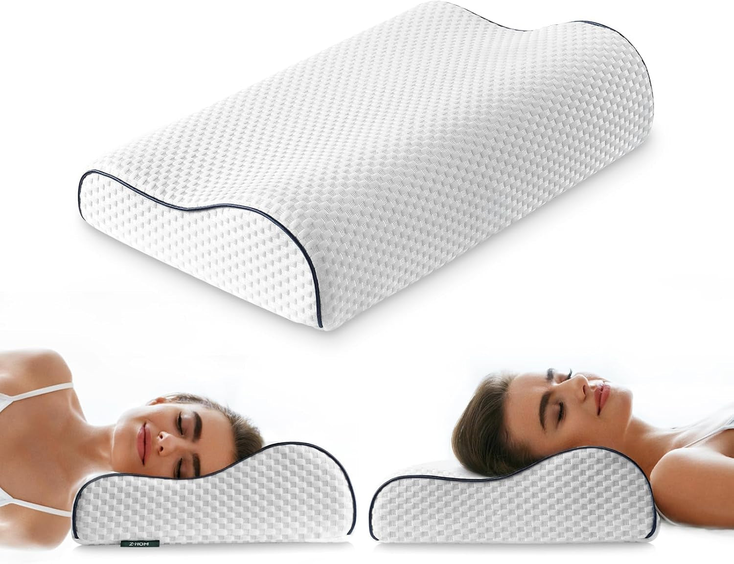 Z-Hom pernă de susținere a gâtului, pernă din spumă cu memorie, pernă pentru dormit lateral, pernă ergonomică, pernă anti sforăit, pernă ortopedică de dormit, husă detașabilă (49 X 30 X 7/10 Cm) Perne ortopedice cervicale Naty Shop 49 X 30 X 7/10 cm