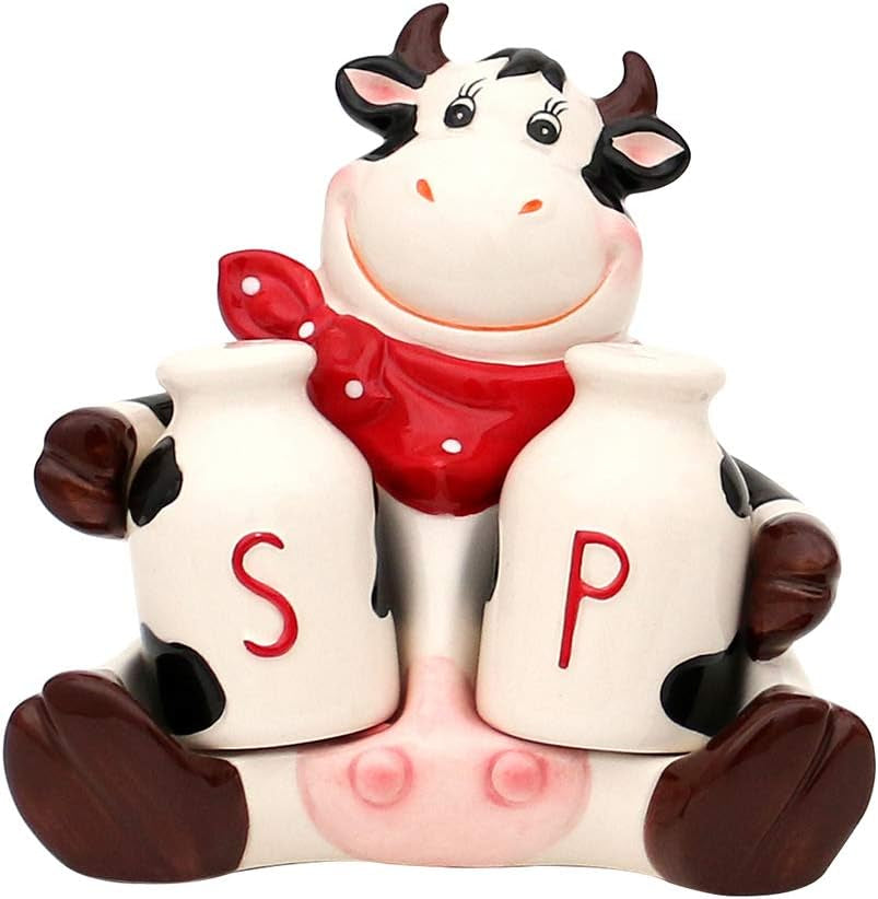 Boîte de rangement en céramique pour vache Dekohelden24, env. 12 x 11 x 20,5 cm, 20 boîtes de conservation alimentaire Naty Shop Lot de 3