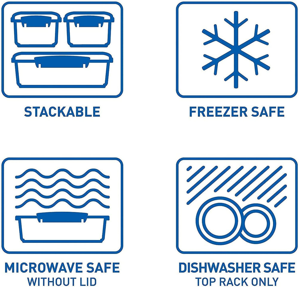 KLIP IT System Bocal de Conservation Alimentaire 5 litres Pot de Conservation Empilable Anti-Fuite avec Couvercle Réfrigérateur/Congélateur Convient sans BPA Plastique Clips Bleus 1 Pièce (Paquet de 2) Boîtes de Conservation Alimentaire Naty Shop
