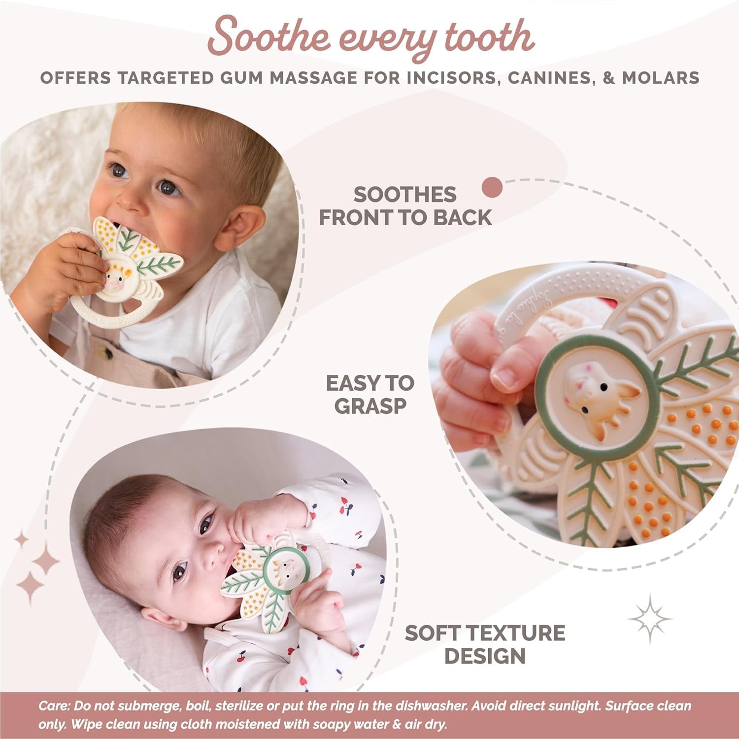 Sophie la girafe - Anneau de dentition aux mille feuilles Sophie la girafe - Jouet à mâcher - Caoutchouc - Textures variées - Pour bébé dès 0 mois