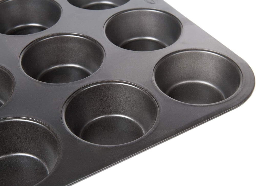 Wenco Muffinform 12Er Antihaft Backblech, Spülmaschinengeeignet, Karbonstahl – Muffinblech Für 12 Muffin – Hitzebeständig Bis 220°C, Schwarz Moules et plaques à pâtisserie Naty Shop