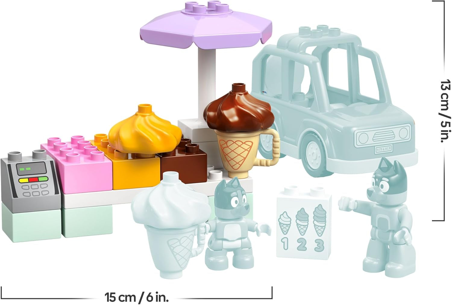 LEGO DUPLO Bluey : Transporter les enfants avec Bluey - Jeu de jeu pour petits enfants - Avec voiture de jeu et 2 figurines - Jeux pour enfants et jeunes à partir de 2 ans - 10458