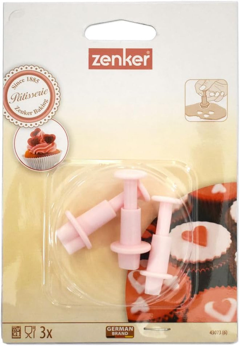 FACKELMANN 43073 Lot de 3 emporte-pièces, coeur, rose