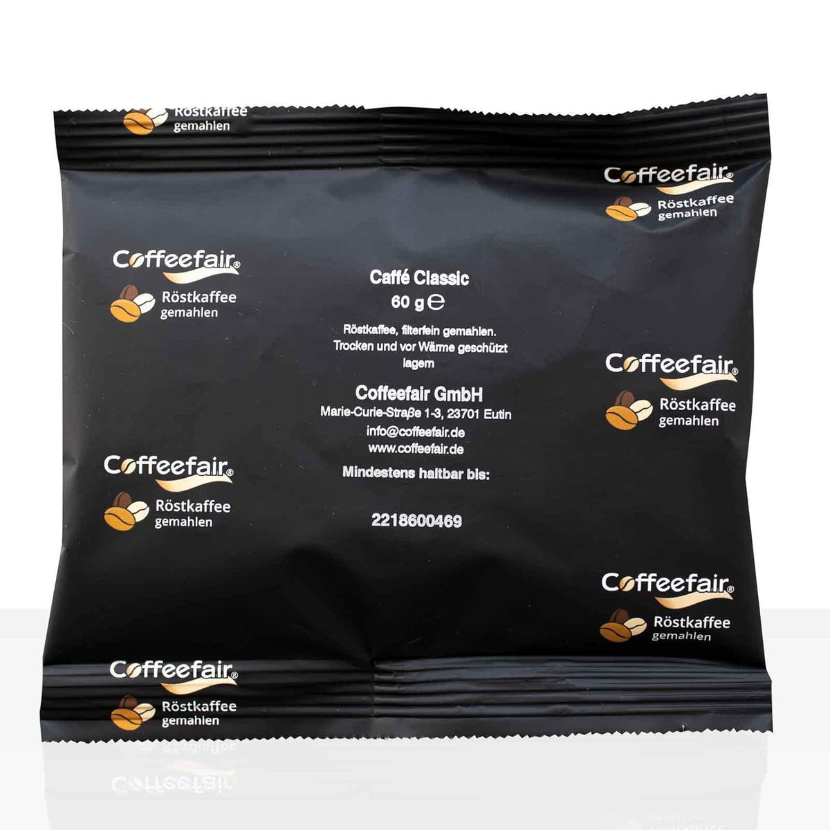 Café filtré Coffeefair Caffe Classic 80 x 60 g de café moulu, qualité gastronomique, légèrement torréfié, équilibré et corsé, pour expressos à café filtré