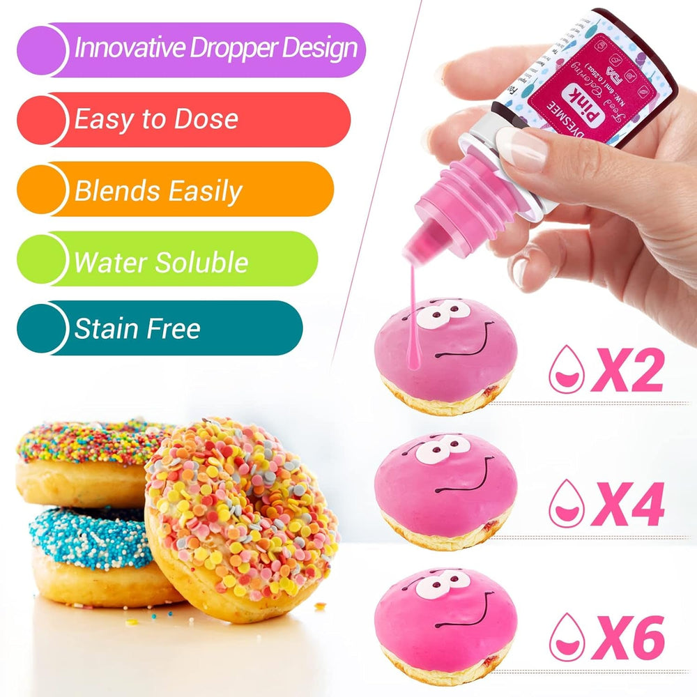 Colorant alimentaire liquide – 12 couleurs colorant alimentaire hautement concentré pour la pâtisserie, les boissons, les macarons, le fondant, la décoration de gâteaux, ensemble de colorants alimentaires pour savons, slime, travaux manuels (6 ml chacun)