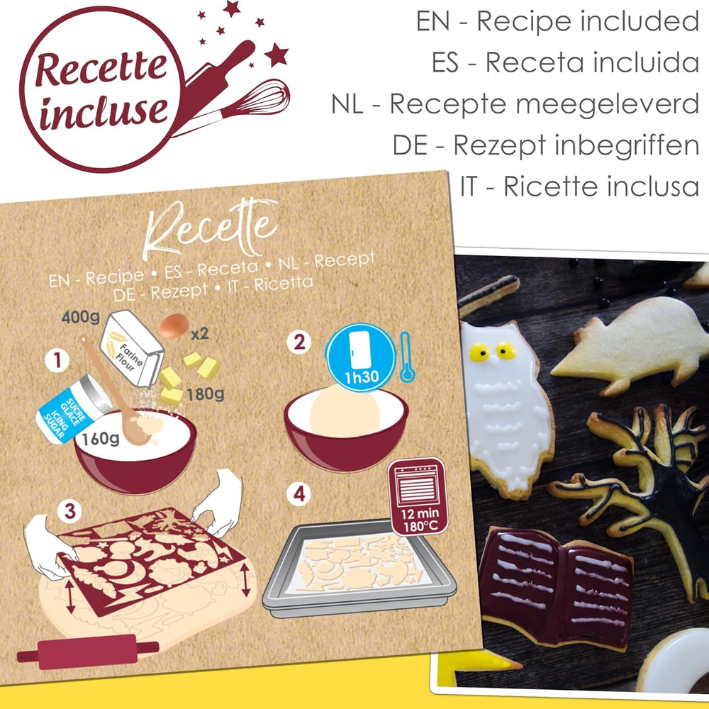 USTENSILES DE CUISINE - Emporte-pièce, Sorcier - Plaque à pâtisserie avec emporte-pièces, sablés, décors 2066