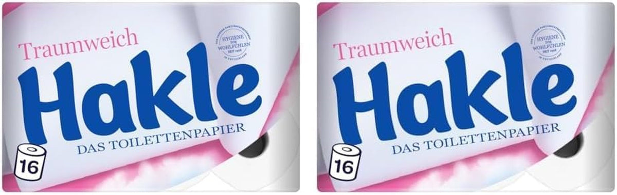 Hakle Traumweich Papier toilette – 16 rouleaux, nettoyage doux pour le bien-être (lot de 2)
